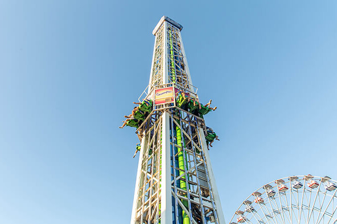 Shore Shot drop tower above the boardwalk