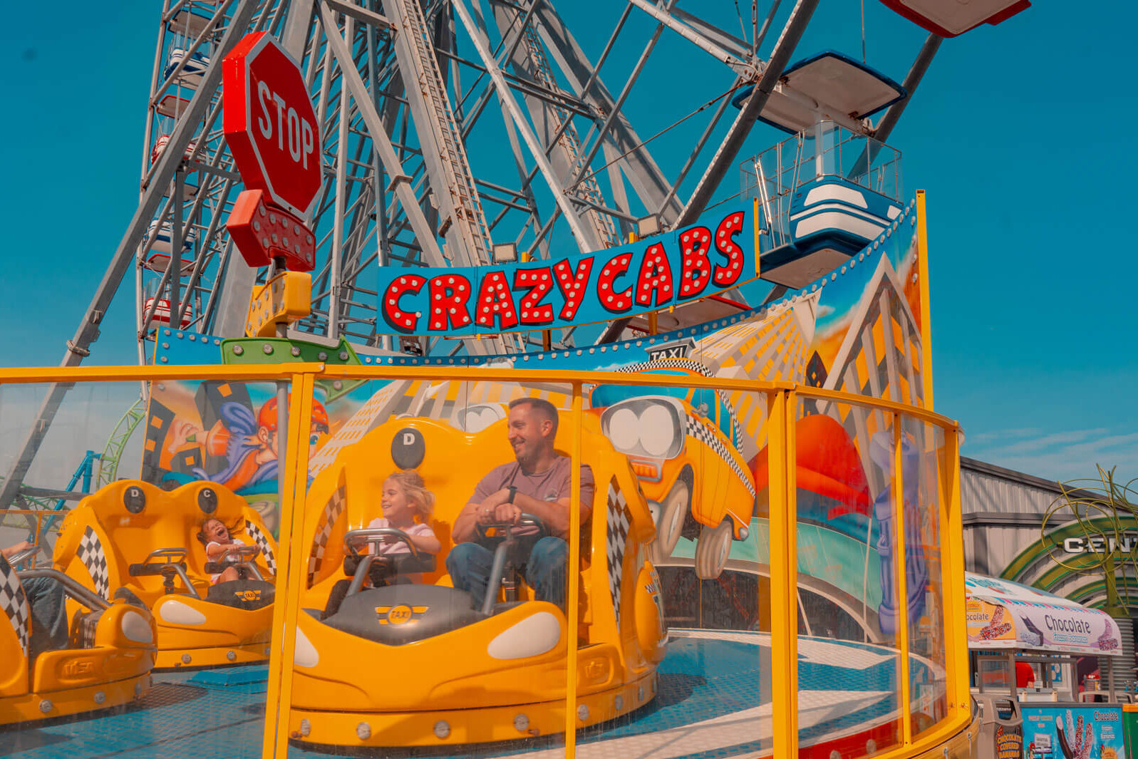 Crazy Cabs ride at Casino Pier